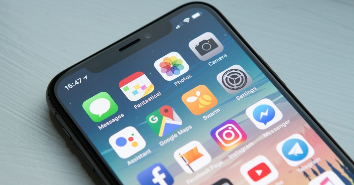 Smartphone con apps instaladas